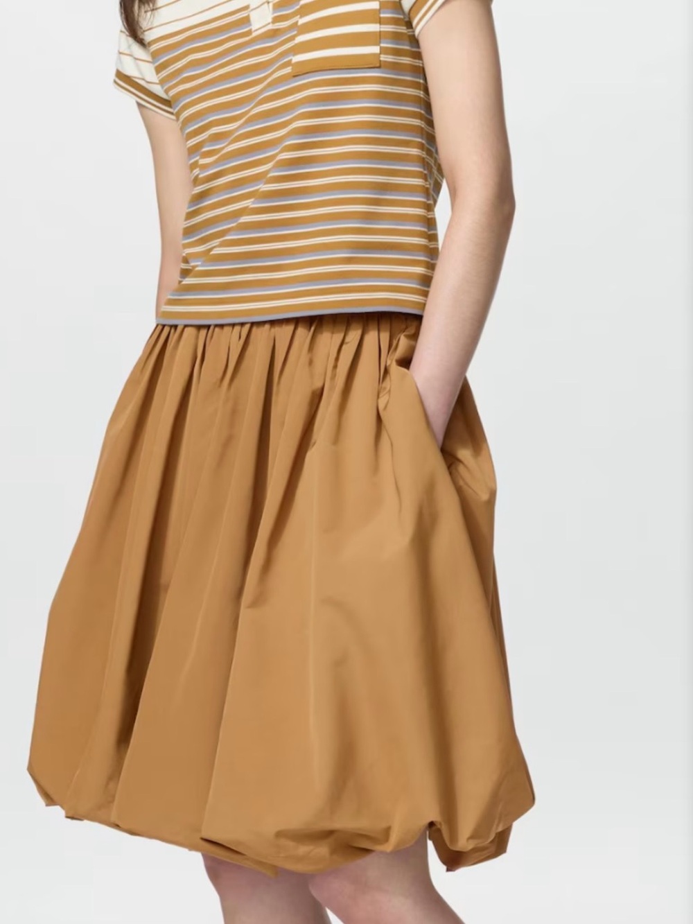 NWT Uniqlo Women’s Balloon Gathered Midi Skirt